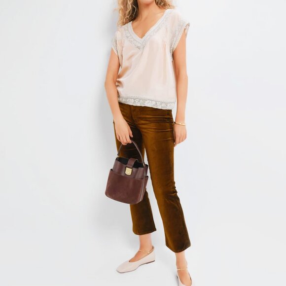 PAIGE Chestnut Colette Crop Flare Corduroy Pants / 29 - Picture 14 of 14